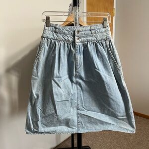 Vintage 90s Calvin Klein Light Blue A-Line Skirt made in USA